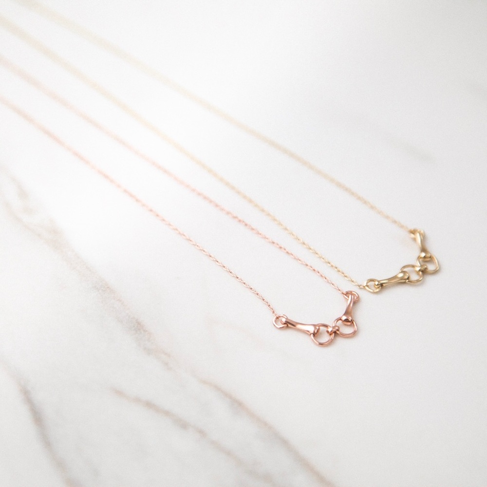 Horse Bit Necklace | 14k Rose Gold Plated - Picture 2 of 5